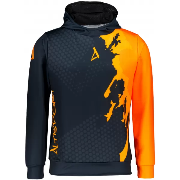  Pánská funkční mikina premium ALTISPORT VOJ/ALM112MI01 ČERNÁ-FLUO ORANGE 