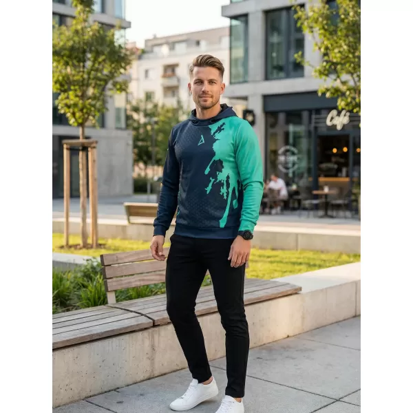  Pánská funkční mikina premium ALTISPORT VOJ/ALM112MI01 ČERNÁ-TYRKYSOVÁ 