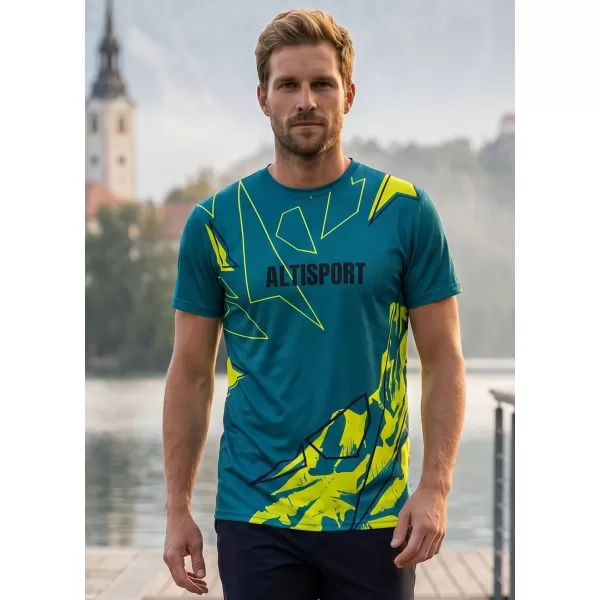  Pánské volnočasové triko premium ALTISPORT VOJ/ALM123TR06 PETROLEJOVÁ 