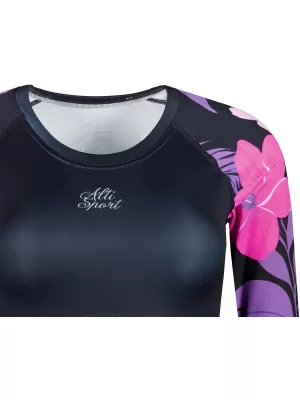 Dámský funkční crop top premium ALTISPORT VOJ/ALW115TR04 FIALOVÁ-ČERNÁ