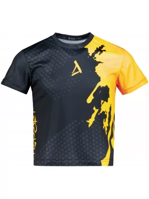 Dětské funkční triko premium ALTISPORT VOJ/ALM112TR01 ČERNÁ-FLUO ORANGE