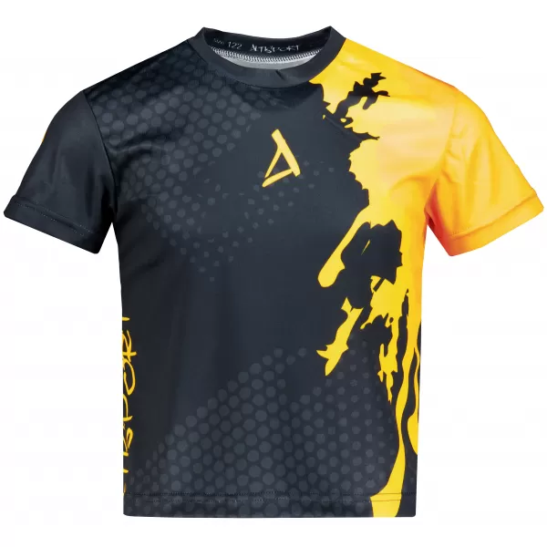  Dětské funkční triko premium ALTISPORT VOJ/ALM112TR01 ČERNÁ-FLUO ORANGE 