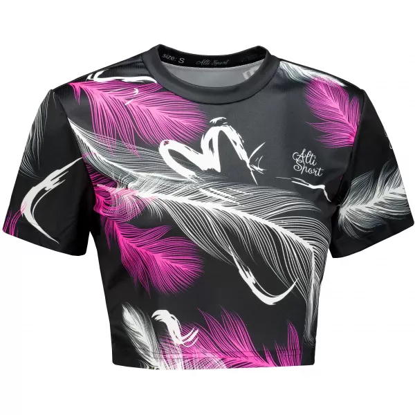  Dámský crop top premium ALTISPORT VOJ/ALW001TR07 ČERNORŮŽOVÁ 
