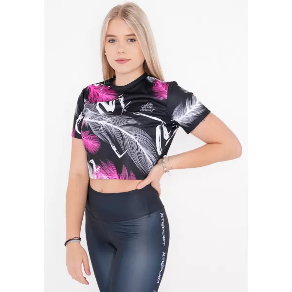 Dámský crop top premium ALTISPORT VOJ/ALW001TR07 ČERNORŮŽOVÁ 