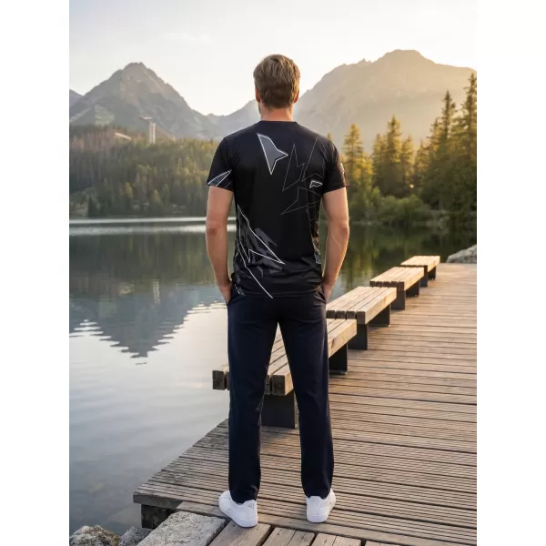  Pánské volnočasové triko premium ALTISPORT VOJ/ALM123TR06 ČERNO-BÍLÁ 