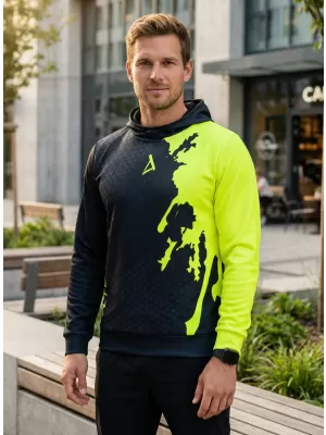 Pánská funkční mikina premium ALTISPORT VOJ/ALM112MI01 ČERNÁ-FLUO YELLOW