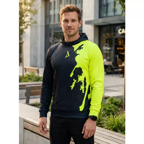  Pánská funkční mikina premium ALTISPORT VOJ/ALM112MI01 ČERNÁ-FLUO YELLOW 