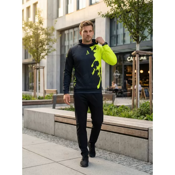  Pánská funkční mikina premium ALTISPORT VOJ/ALM112MI01 ČERNÁ-FLUO YELLOW 