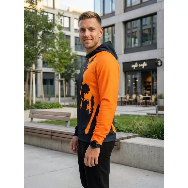  Pánská funkční mikina premium ALTISPORT VOJ/ALM112MI01 ČERNÁ-FLUO ORANGE 