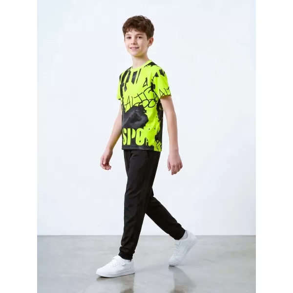 Dětské funkční triko premium ALTISPORT VOJ/ALK076TR01 ČERNÁ/FLUO ŽLUTÁ 