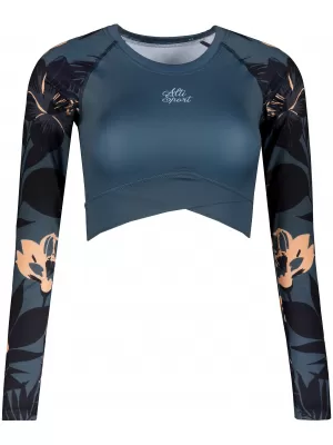 Dámský funkční crop top premium ALTISPORT VOJ/ALW115TR04 TMAVĚ ŠEDÁ
