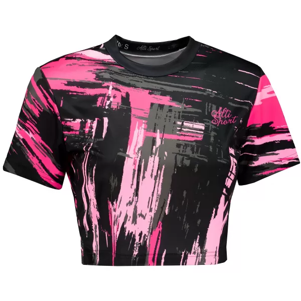  Dámský crop top premium ALTISPORT VOJ/ALW010TR07 ČERNÁ/SVĚTLE RŮŽOVÁ ČERNÁ/SVĚTLE RŮŽOVÁ 
