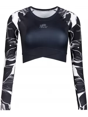 Dámský funkční crop top premium ALTISPORT VOJ/ALW114TR04 ČERNÁ