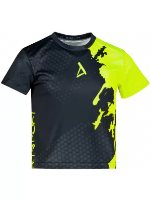 Dětské funkční triko premium ALTISPORT VOJ/ALM112TR01 ČERNÁ-FLUO YELLOW