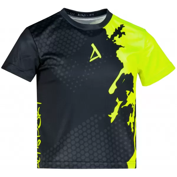  Dětské funkční triko premium ALTISPORT VOJ/ALM112TR01 ČERNÁ-FLUO YELLOW 