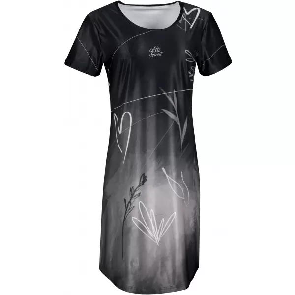  Dámské prodloužené triko/šaty premium ALTISPORT VOJ/ALW083SAT02 ČERNOBÍLÁ 