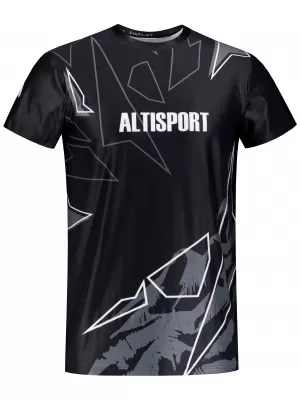 Pánské volnočasové triko premium ALTISPORT VOJ/ALM123TR06 ČERNO-BÍLÁ