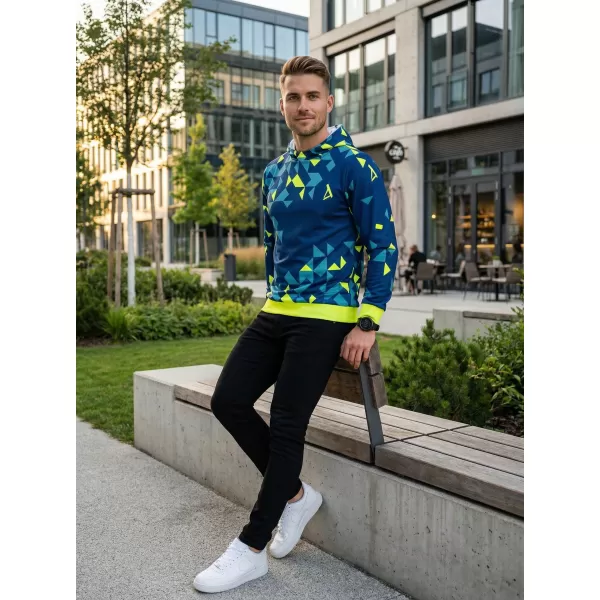  Pánská funkční mikina premium ALTISPORT VOJ/ALM108MI01 NAVY-NEON ŽLUTÁ 