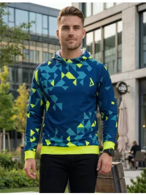 Pánská funkční mikina premium ALTISPORT VOJ/ALM108MI01 NAVY-NEON ŽLUTÁ