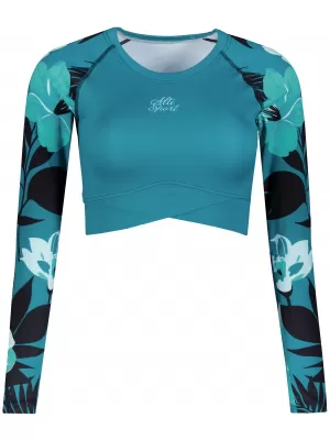 Dámský funkční crop top premium ALTISPORT VOJ/ALW115TR04 PETROLEJOVÁ