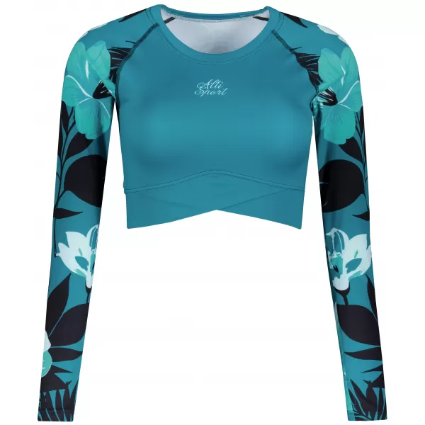 Dámský funkční crop top premium ALTISPORT VOJ/ALW115TR04 PETROLEJOVÁ 