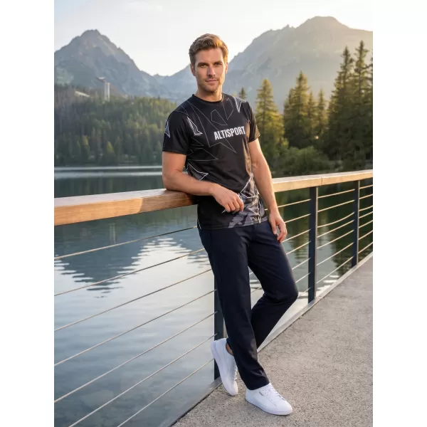  Pánské volnočasové triko premium ALTISPORT VOJ/ALM123TR06 ČERNO-BÍLÁ 