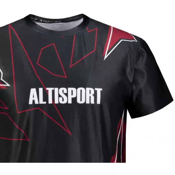  Pánské volnočasové triko premium ALTISPORT VOJ/ALM123TR06 ČERNO-ČERVENÁ 