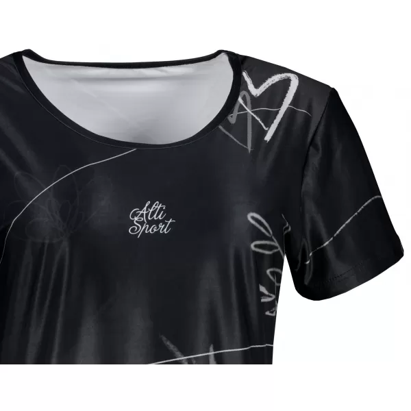  Dámské prodloužené triko/šaty premium ALTISPORT VOJ/ALW083SAT02 ČERNOBÍLÁ 