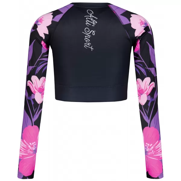  Dámský funkční crop top premium ALTISPORT VOJ/ALW115TR04 FIALOVÁ-ČERNÁ 