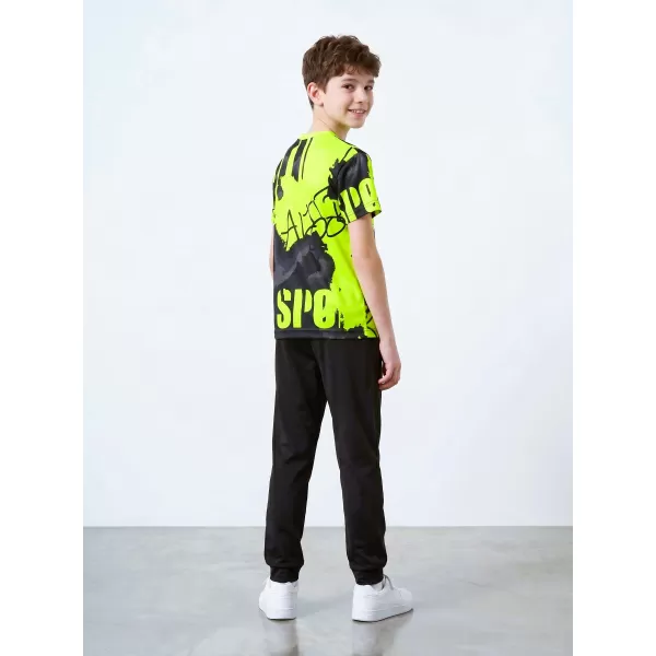  Dětské funkční triko premium ALTISPORT VOJ/ALK076TR01 ČERNÁ/FLUO ŽLUTÁ 