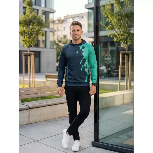  Pánská funkční mikina premium ALTISPORT VOJ/ALM112MI01 ČERNÁ-TYRKYSOVÁ 