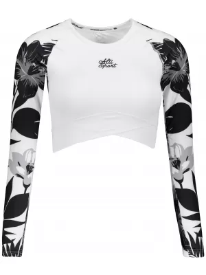 Dámský funkční crop top premium ALTISPORT VOJ/ALW115TR04 ČERNO-BÍLÁ