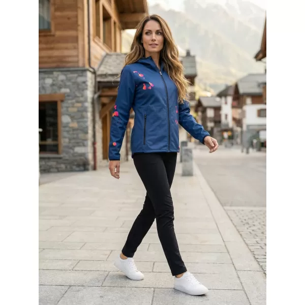  Dámská softshellová bunda premium ALTISPORT VOJ/ALW077JACK01 NÁMOŘNÍ MODRÁ/ORANŽOVÁ 
