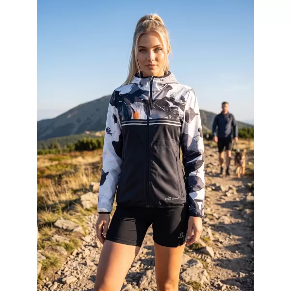  Dámská softshellová bunda premium ALTISPORT VOJ/ALW117JACK01 ČERNÁ/ORANŽOVÁ 