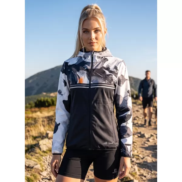  Dámská softshellová bunda premium ALTISPORT VOJ/ALW117JACK01 ČERNÁ/ORANŽOVÁ 