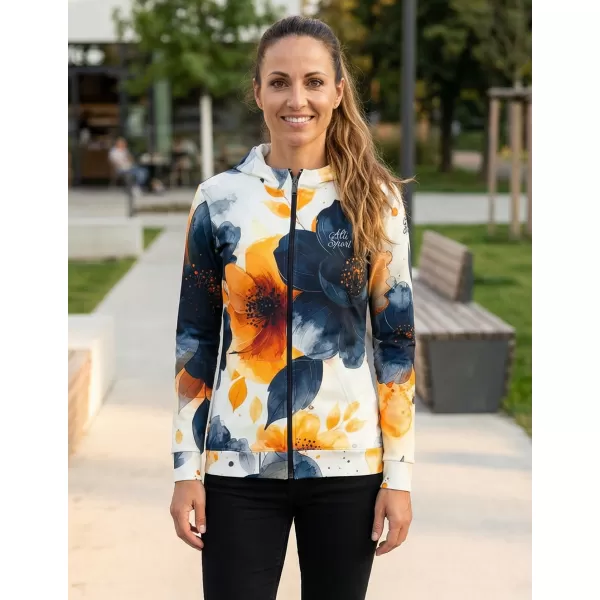 Dámská mikina na zip premium ALTISPORT VOJ/ALW127MI02 ČERNÁ/ORANŽOVÁ 
