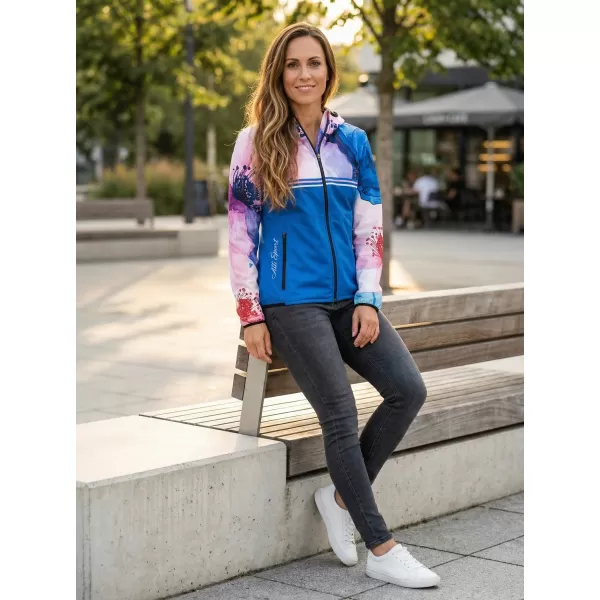  Dámská softshellová bunda premium ALTISPORT VOJ/ALW117JACK01 MODRÁ/RŮŽOVÁ 
