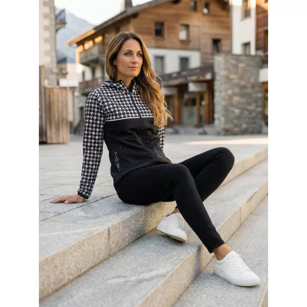  Dámská softshellová bunda premium ALTISPORT VOJ/ALW048JACK01 ČERNOBÍLÁ 