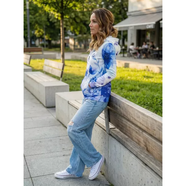  Dámská mikina na zip premium ALTISPORT VOJ/ALW127MI02 MODRÁ/FIALOVÁ 