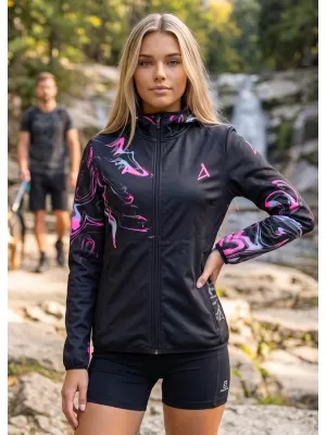 Dámská softshellová bunda premium ALTISPORT VOJ/ALW064JACK01 ČERNORŮŽOVÁ