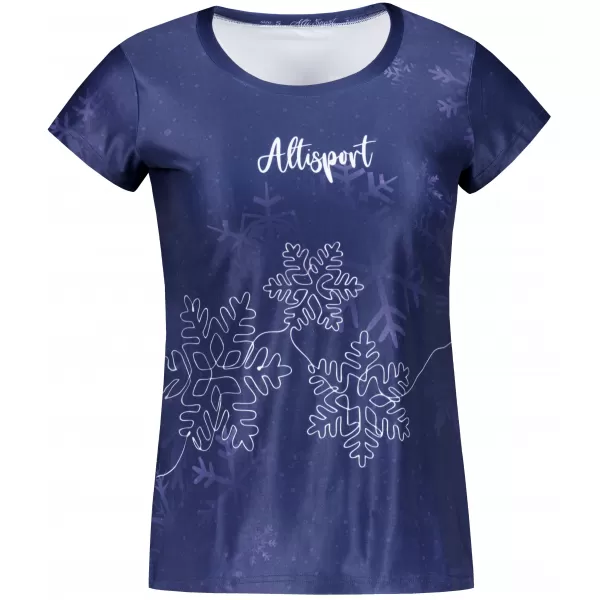  Dámské vánoční triko premium ALTISPORT VOJ/ALWVN8TR06 TMAVĚ MODRÁ 