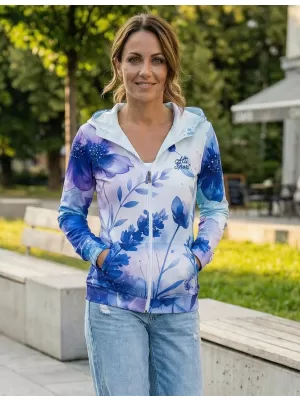 Dámská mikina na zip premium ALTISPORT VOJ/ALW127MI02 MODRÁ/FIALOVÁ