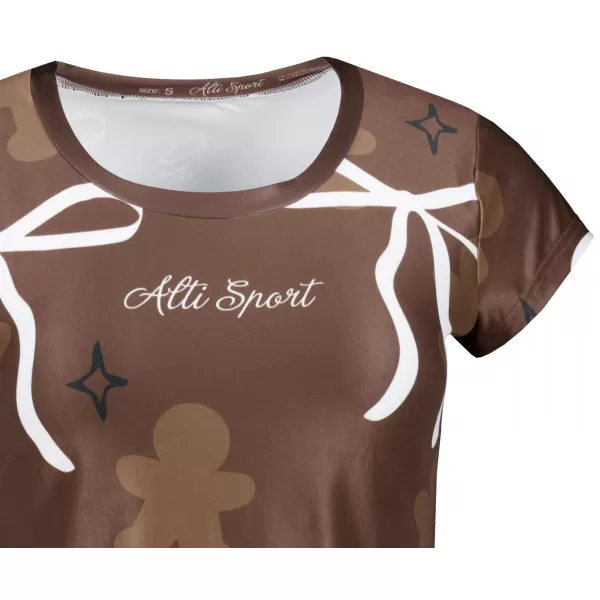  Dámské vánoční triko premium ALTISPORT VOJ/ALWVN10TR06 HNĚDÁ 