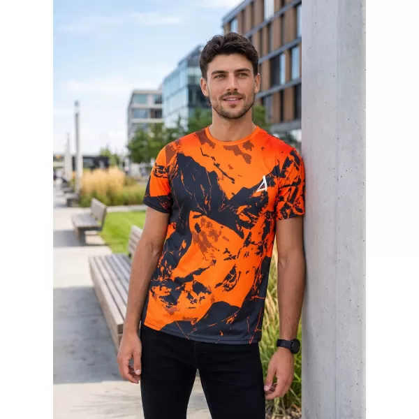 Pánské tričko premium ALTISPORT VOJ/ALM131TR01 ORANŽOVÁ/ČERNÁ 