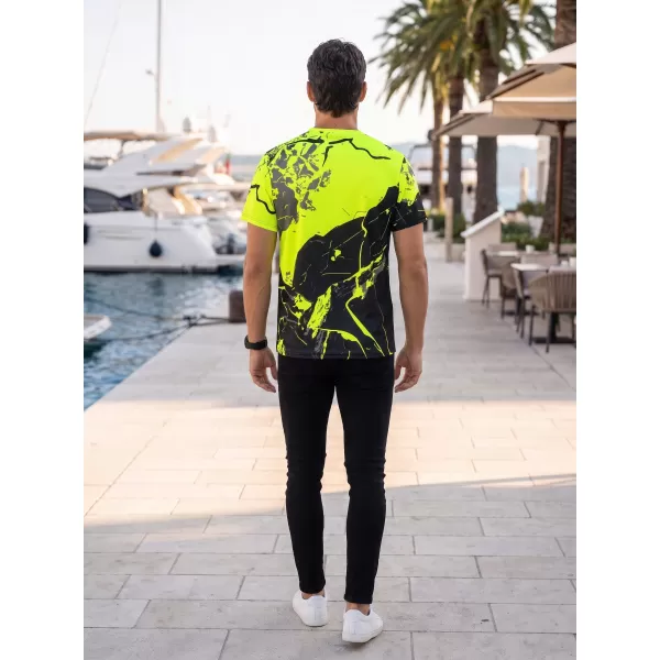  Pánské tričko premium ALTISPORT VOJ/ALM131TR01 FLUO YELLOW/ČERNÁ 