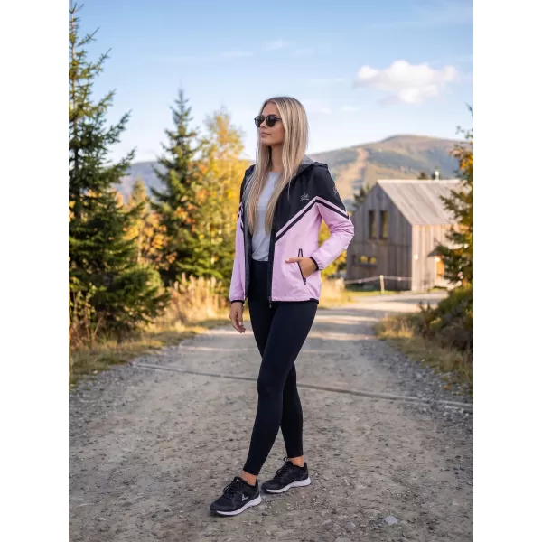  Dámská softshellová bunda premium ALTISPORT VOJ/ALW101JACK01 RŮŽOVOČERNÁ 