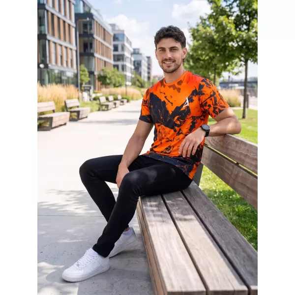  Pánské tričko premium ALTISPORT VOJ/ALM131TR01 ORANŽOVÁ/ČERNÁ 