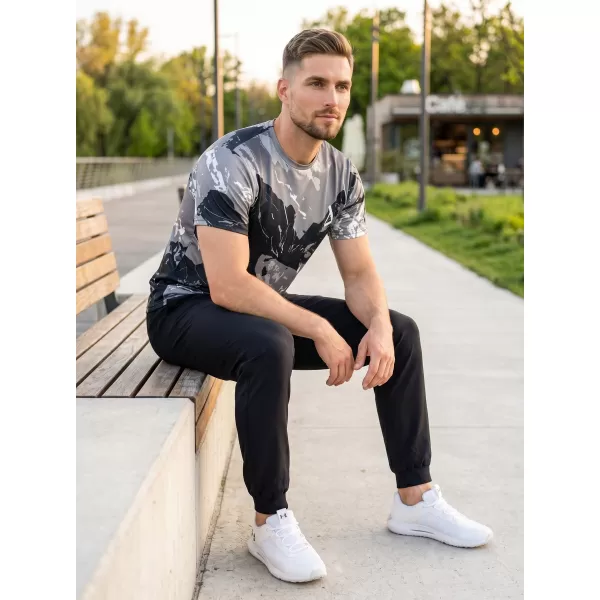  Pánské tričko premium ALTISPORT VOJ/ALM131TR01 ŠEDÁ/ČERNÁ 