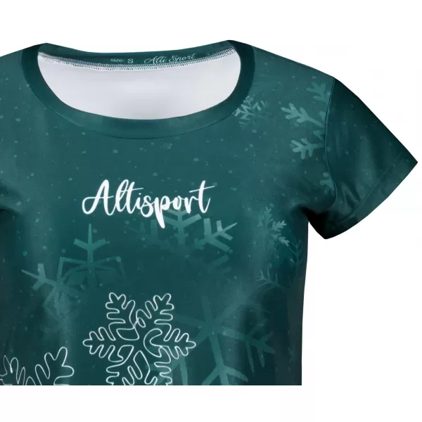  Dámské vánoční triko premium ALTISPORT VOJ/ALWVN8TR06 ZELENÁ 