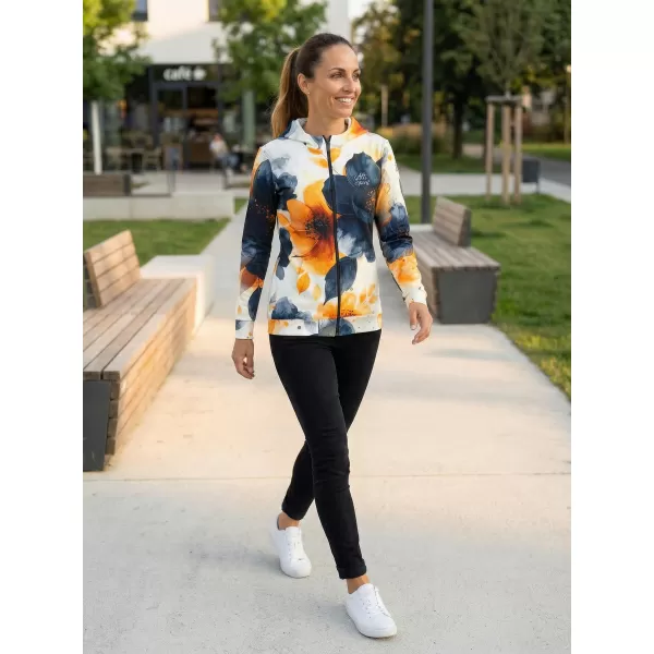  Dámská mikina na zip premium ALTISPORT VOJ/ALW127MI02 ČERNÁ/ORANŽOVÁ 